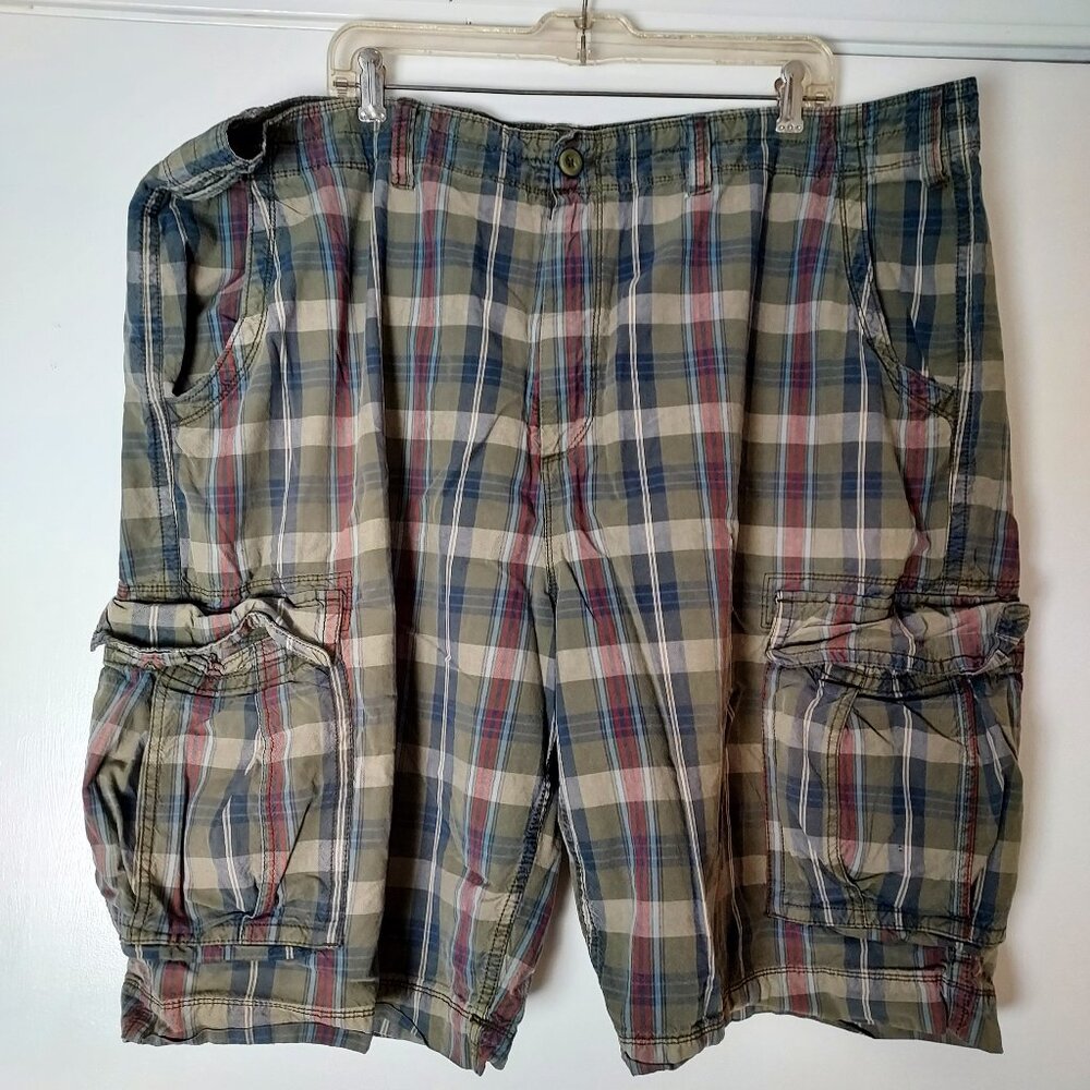 The Foundry Supply Co. Men’s Plaid Cargo Shorts – Waist 50